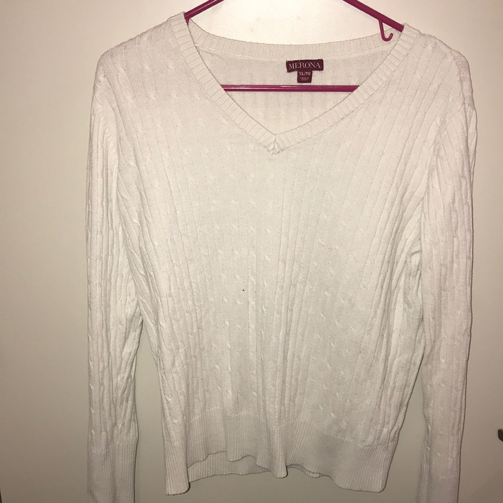 Merona White Longsleeve V-Neck